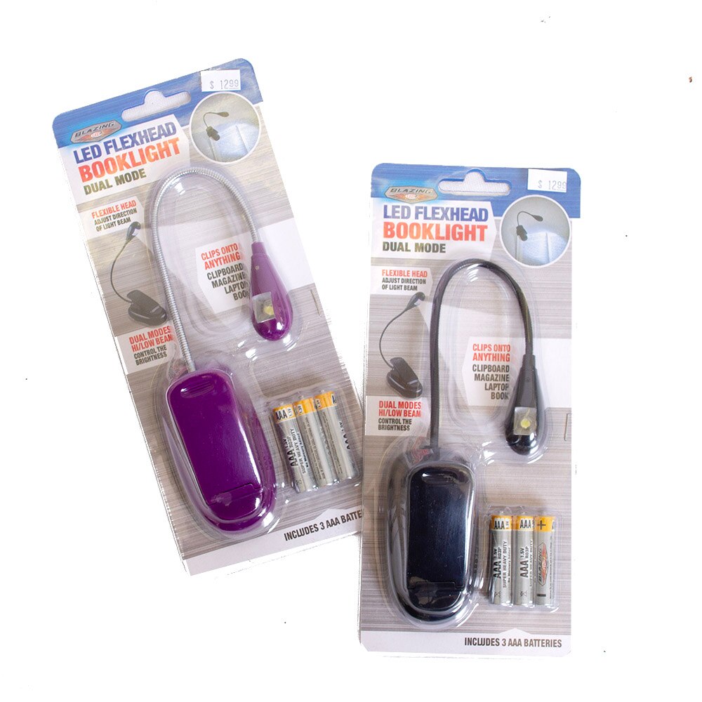 Black, Lighting/Flashlight, Art & School, SLZ, LED, Flexhead, Booklight, Purple, White, & Black, 836261